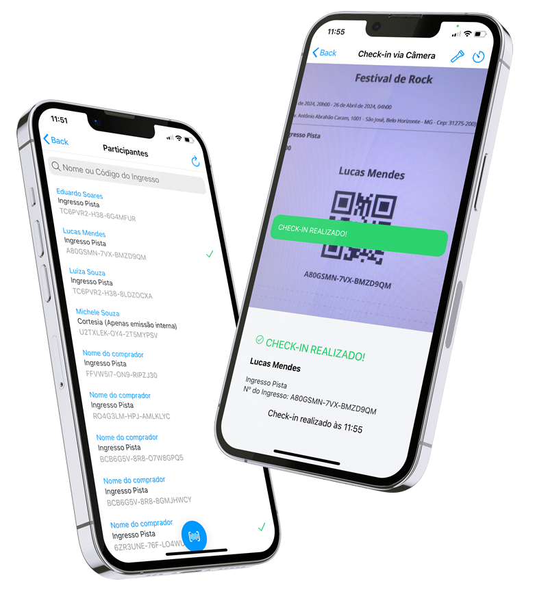 App de check-in via câmera QR Code